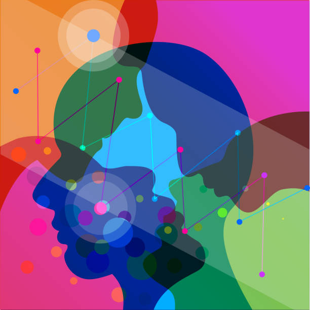 People, human concept. Abstract color background. Vector ilustration. vector art illustration