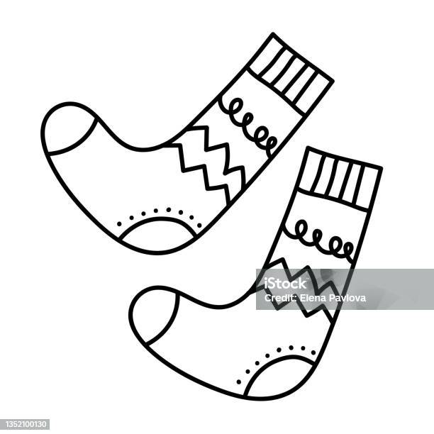 Socks Hand Draw Vector Vector Hand Drawn Socks Doodle Socks Sketch Illustration Hygge Element ...