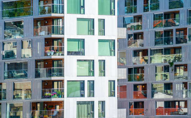 istock Abstract background from windows in an apartment building 1352101490