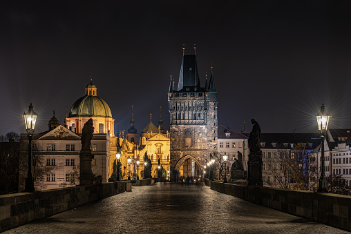 Tower on the Charles bridge in Prag