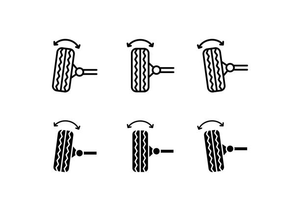 illustrazioni stock, clip art, cartoni animati e icone di tendenza di icona di allineamento dell'asse - shock absorber