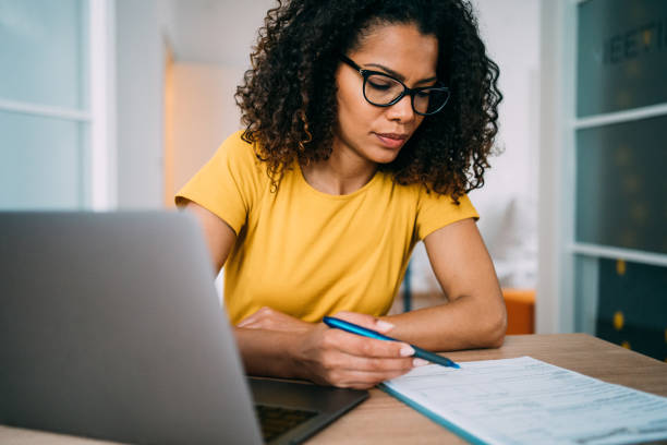 istock Businesswoman working in the office. 1352105666