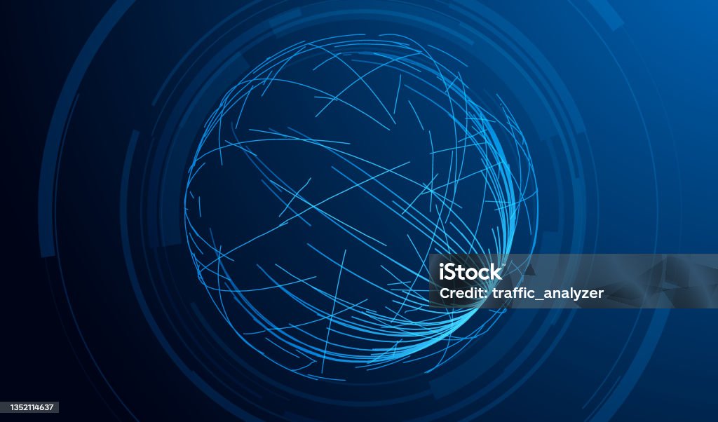 Vector Tech Sphere Abstract Sphere Technical Background Stock Illustration - Download ...