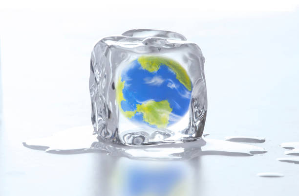 istock Planet earth polar melting from pollution warm risk. 1352123260