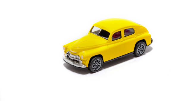 istock Yellow vintage car isolated on white background 1352125021