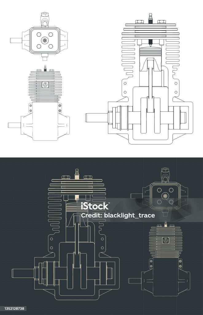 Twostroke Engine Blueprints Stock Illustration - Download Image Now - Auto  Repair Shop, Automobile Industry, Blueprint - iStock