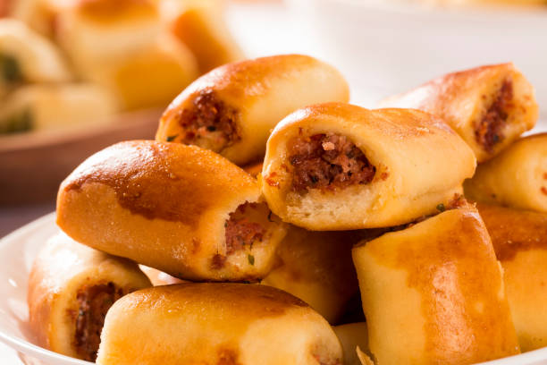 istock Brazilian snack. Pepperoni snacks portion. 1352129612