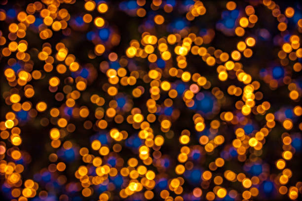 Christmas tree bokeh background stock photo