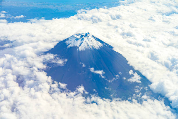 View from helicopter flying over Tokyo, heading to Mt. Fuji
