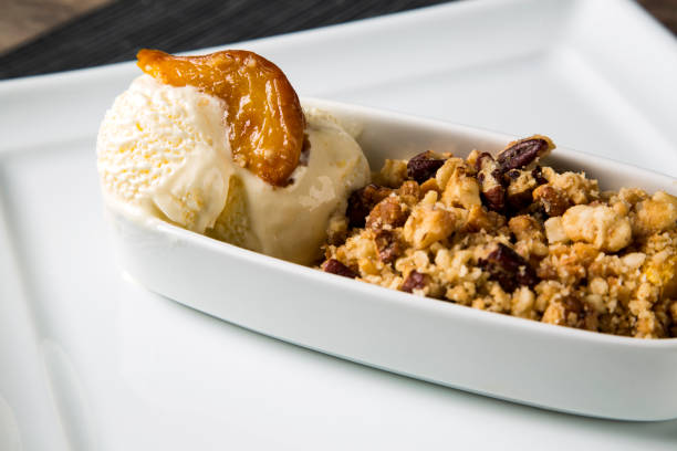 istock Refreshing peach ice cream in a glass close up 1352136033