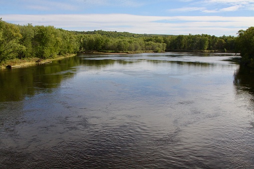 The St. Croix River as the boundary between Minnesota and Wisconsin