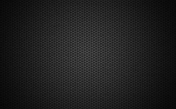 Photo of Black stainless steel hexagonal mesh background. 3d technological hexagonal illustration.