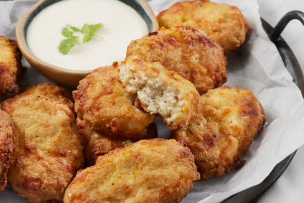 istock Keto Friendly, Crispy Air Fried Chicken Nuggets with Ranch Dip 1352142625