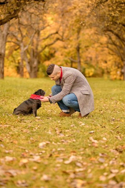 istock A pet owner on the walk with his friend 1352142909