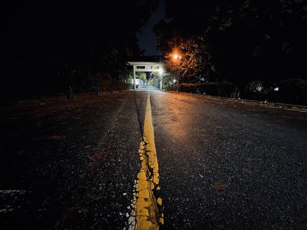 istock Korea night road taken at dawn(after rain) 1352143332