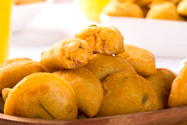 istock Rissole - Shrimp rissole served with chili sauce on the table. 1352150586