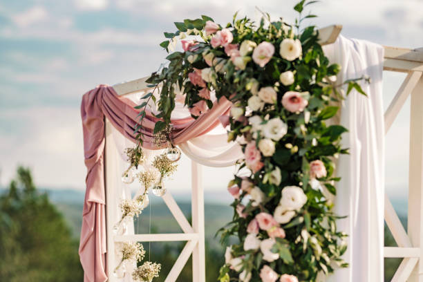 istock Beautiful wedding arch detail. 1352151275