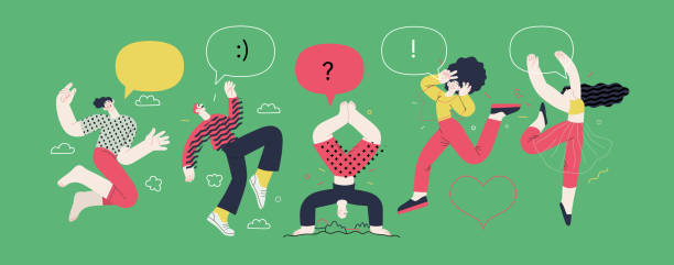 istock Happiness - happy people jumping in the air cheerfully 1352154671