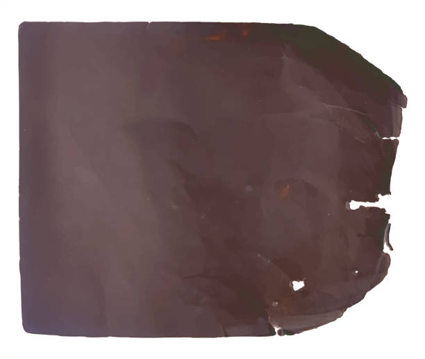 일반 매우 어두운 초콜릿 갈색 색깔 그런지 질감 오래된 실행 아래로 찢어진 종이 벡터 배경 - brown background material textile torn stock illustrations