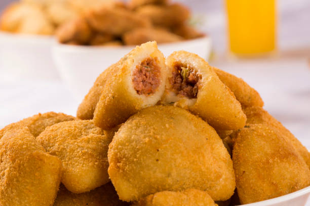istock Rissole - Meat rissole served with chili sauce. 1352159548
