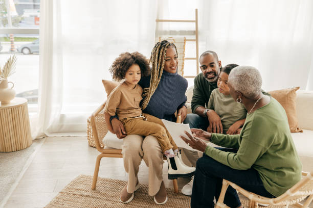 Retirement Accounts You Should Consider 3 generation Family at home house consuling stock pictures, royalty-free photos  images