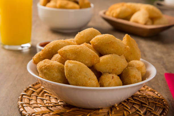 istock Brazilian snack fried with cheese ham 1352164531