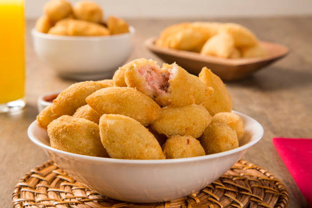 istock Brazilian snack fried with cheese ham 1352165469