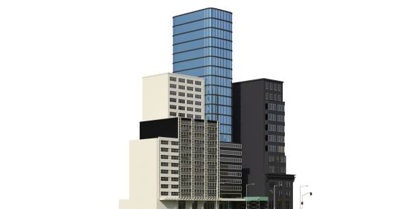 istock City modern buildings isolated on white background 3d illustration 1352165608
