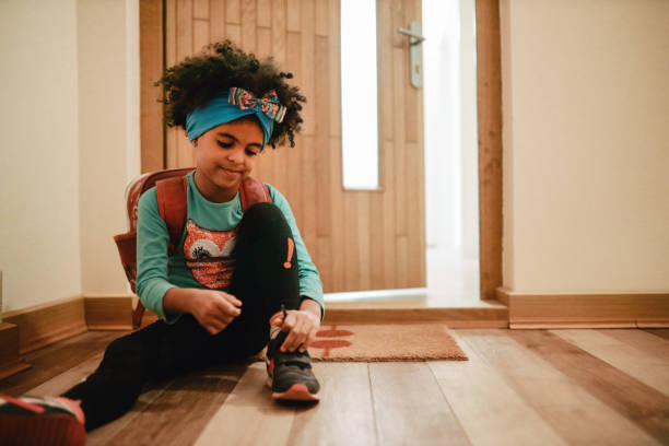 Little Girl Sitting Leg Close-up