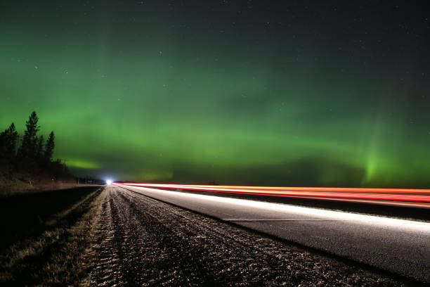 istock Northern Lights Captured from the road. 1352171049