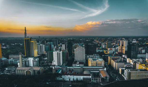 Nairobi Skyline Skyline of Nairobi Central Business District kenya stock pictures, royalty-free photos & images