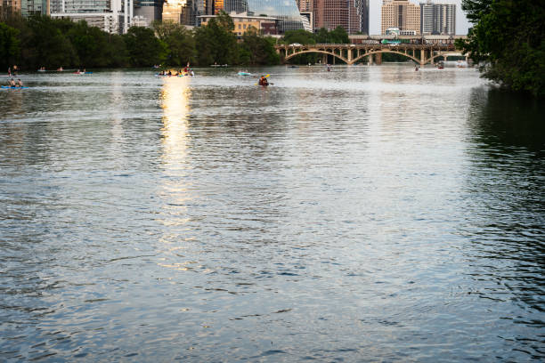 istock Lake in Austin with Skyline and Kayakers 1352179616