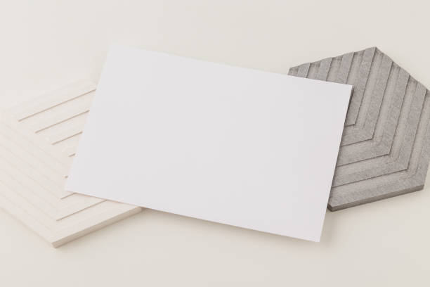 istock Invitation card mockup, blank greeting card template. Flat lay, Minimalist style 1352181770