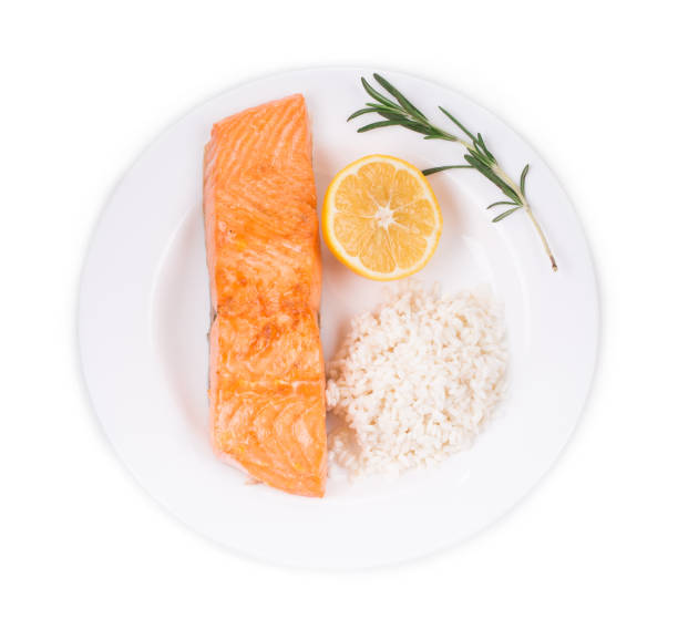 istock Grilled salmon fish fillet. 1352186079
