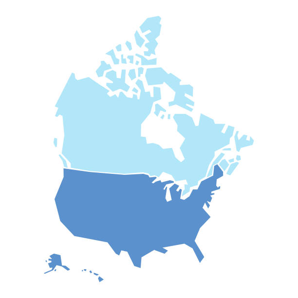 米国とカナダの地図幾何学的形状 - map usa canada cartography点のイラスト素材／クリップアート素材／マンガ素材／アイコン素材
