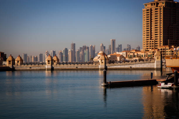 istock The marina waterfront walkway at the Pearl in Doha 1352201139