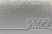 istock Happy new year 2022 Design with gold glitter - Blank Background 1352202309