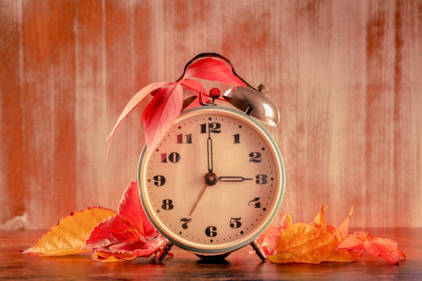 istock Daylight Savings Time concept, fall back in autumn, toned image 1352202431