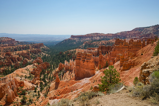 Scenic view inside Bryce Canyon National Park in Bryce Canyon City, Utah