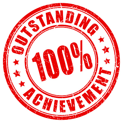 Outstanding achievement vector stamp isolated on white background