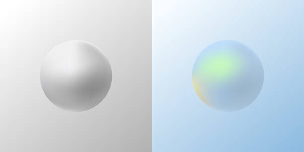 istock Gray and blue spheres. 3d ball isolated on a light gray and light blue gradient background. 1352206665