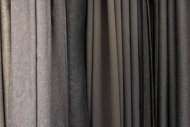 istock Set of grey dense fabrics of uniform texture. 1352214048