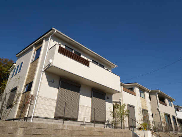 quartier résidentiel près de tokyo - detached house photos et images de collection