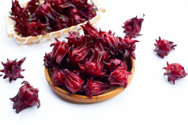 istock Roselle flower isolated on white background. 1352220497