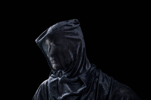 istock Creepy figure isolated on black with clipping path 1352223435