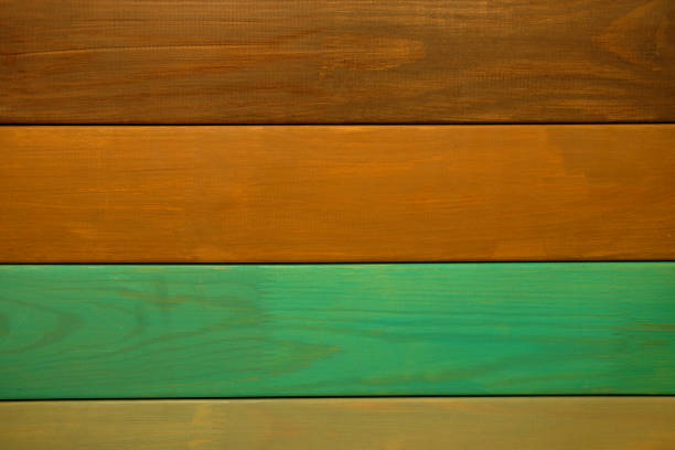 Assortment of laminated flooring samples, parquet boards, in hardware store, close up