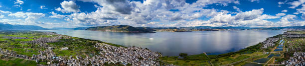 Panoramic of Erhai Lake, Yunnan stock photo