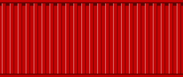 hintergrund des frachtcontainers. rote textur des frachtcontainers. struktur aus metall für den versand auf dem schiff. bau von anhängern für den export. industrie des schweren kommerziellen transports für die lieferung. vektor - steel wall textured metal stock-grafiken, -clipart, -cartoons und -symbole