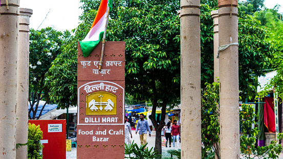 New Delhi, India - Sept 15, 2019 - A popular hangout place for locals and a must visit place for tourists, Dilli Haat