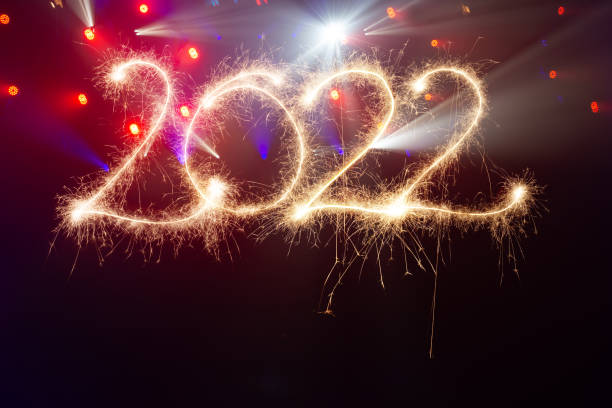 istock Sparkler Happy New Year 2022 With Stage Lights 1352231726